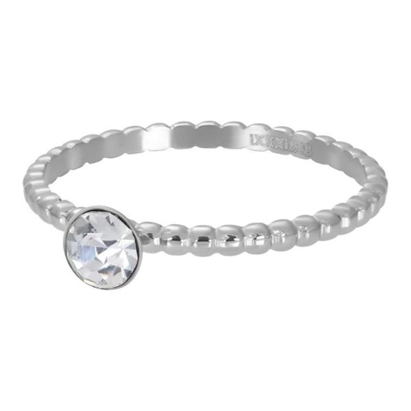 Füllring Ball With Crystal Stone 2mm